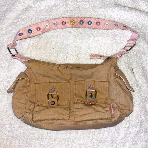 Mudd Bags Y2k Mudd Khakipink Shoulder Bag Poshmark